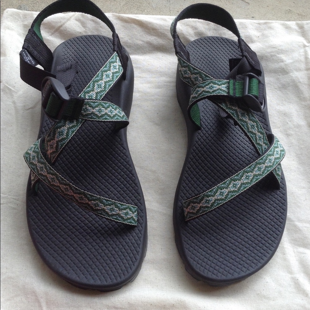 Chaco Green, Blue and Cream sandals